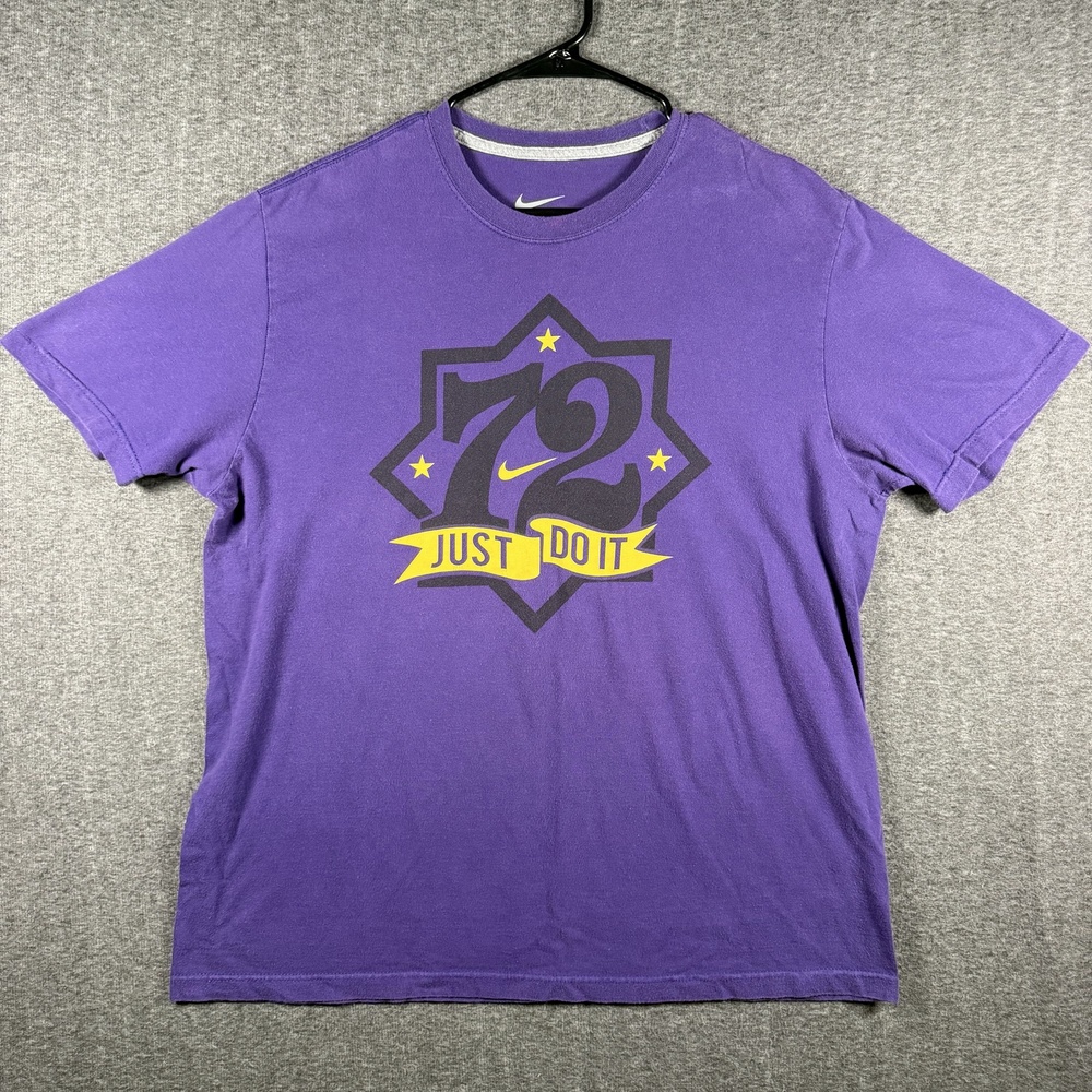 Nike Shirt Mens XL Purple 72 Just Do It Logo Graphic Crewneck Sports Tee